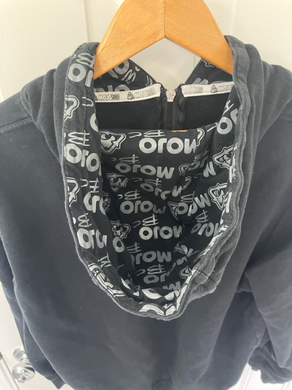 Y2K style Mojo Surf Australia Black Zip-Up Hoodie punk size Large 100% cotton - Picture 16 of 17